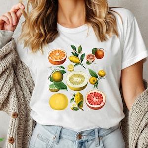 Cute Lemon Shirt ,Vintage Cottagecore Lemon Tee, Aesthetic Citrus T-Shirt, Retro Fruit Shirt, Summer Lemon Lover Gift, Tropical Lemon Tee