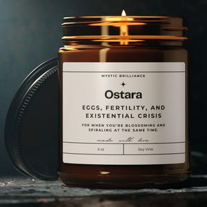 Ostara Candle, Funny Witch Candle, Witchy Candle, Witchy Gifts, Witchy Decor, Meditation Candle, Ritual Candle, Pagan Candle, Spring Candle