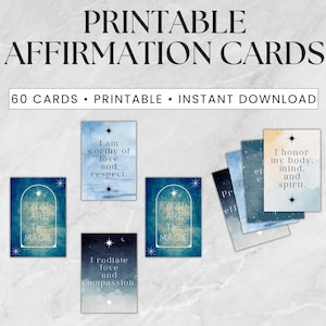 Printable Affirmation Cards, Positive Affirmation, Daily Affirmation, Affirmation Deck, Affirmation Prints, Printable Deck, Printable Oracle