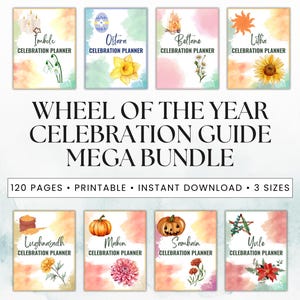 Wheel of the Year Celebration Guide, Witch Supplies, Wiccan Sabbats, Witchy Planner, Witchcraft Planner, Witchcraft Supplies, Pagan Planner