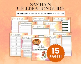 Samhain Celebration Guide, Samhain Planner, Wheel of the Year, Witchcraft Supplies, Samhain Printable, Samhain Journal, Pagan Planner
