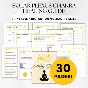 Guía de sanación del chakra del plexo solar, guía de meditación, diario de chakras, equilibrio de chakras, sanación energética, sanación holística, autocuidado