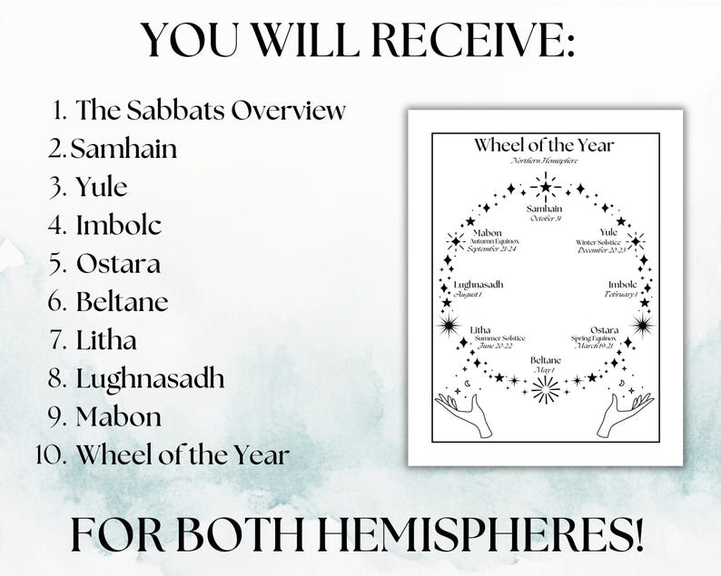 Sabbats Grimoire Printable, Wheel of the Year, Wiccan Sabbats, Grimoire ...