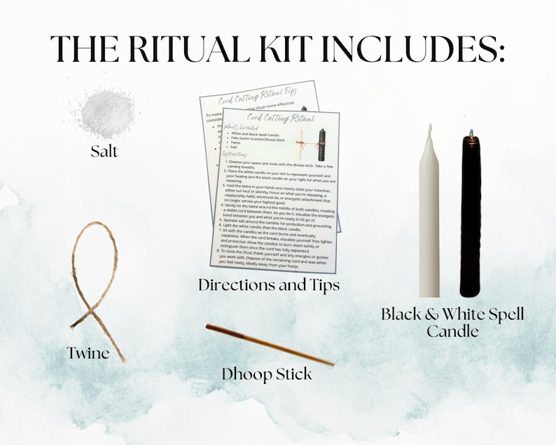 Cord Cutting Ritual Kit, Cord Cutting Spell Kit, Candle Cord Cutting ...