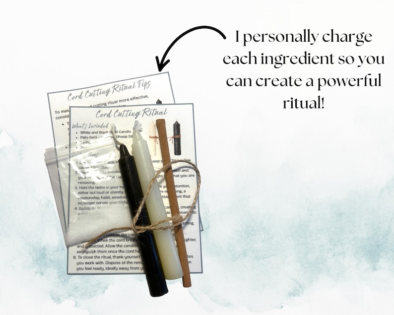 Cord Cutting Ritual Kit, Cord Cutting Spell Kit, Candle Cord Cutting ...
