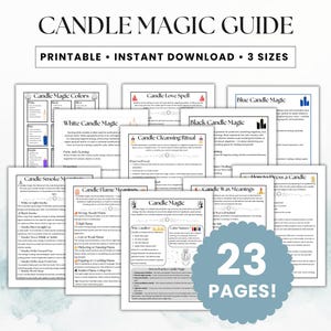 Candle Magic Guide, Witch Candle, Witchcraft Candle, Grimoire Pages, Book of Shadows Pages, Grimoire Printable, Witchcraft Printable