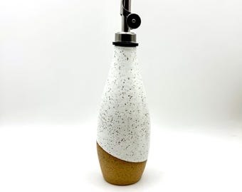 Handmade Ceramic Olive Oil Bottle: Artisan Pottery Cruet