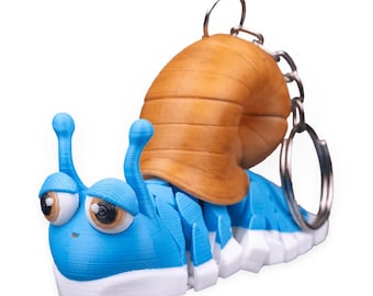 Snail Flexible Keychain | Abigail the Snail | Purse/Backpack Charm | Bag Accessory | Articulated Toy | 3D Print