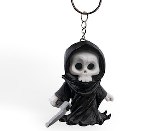 Articulated Grim Reaper Keychain | Purse/Backpack Charm | Bag Accessory | 3D Printed Toy
