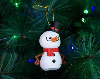 Mr Frosty the Grumpy Snowman Christmas Ornament
