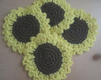 PDF Pattern for Lacey Sunflower Applique, Coaster, or Doily