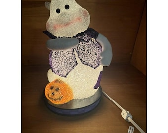 Vintage Halloween 12 "x 8" beleuchtete freundliche Geist-Lampen-Dekoration Jacolatern