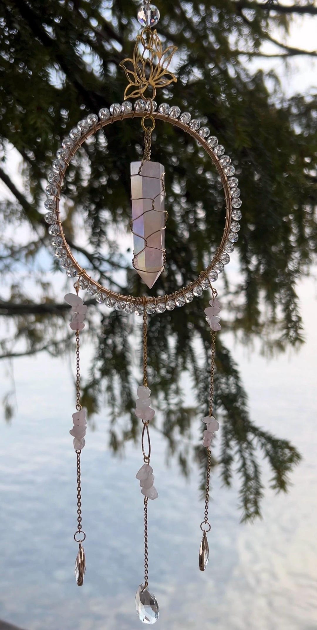Suncatcher “heart Light” – Aura Rose Quartz & Crystals - Etsy