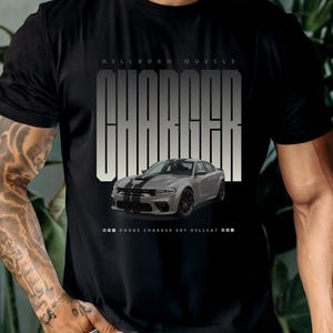 Dodge Charger Hellcat SRT Muscle Car Tee  | dodge Charger T-Shirt | RT Muscle Car | car enthusiast gift | hellcat | muscle car | V8 shirt