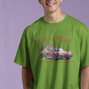 Funny Christmas Porsche Unisex T-Shirt | Reindeer Shirt | Car Lover Gift | porsche shirt | Christmas Gift Shirt | Retro Christmas Shirt image 2