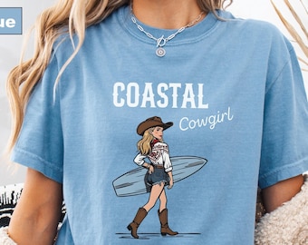 Coastal Cowgirl Shirt, Western Beachy Shirt,  Beach Country Gifts, Western Surf Hoodie, Summer Beach Shirt, Beach Vacation Gifts