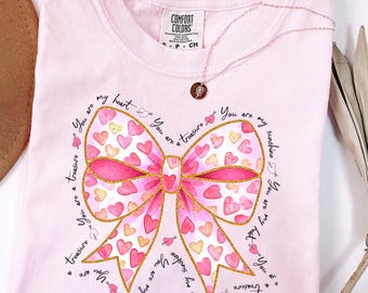 Coquette Bow Valentine Shirt, Valentines Day Shirt, Love Sweatshirt, Coquette Love Sweatshirt, Gift For Girlfriend, Lovecore Clothes