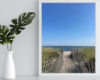 Impresión fotográfica de la playa de Cape Cod: Vista costera del océano (Descarga digital)