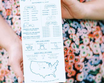 Plantilla editable de programa de boda: Itinerario de ceremonia minimalista moderno (Canva, descarga PDF imprimible)