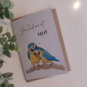 Parrot greetings card - funny. movie quote. blank. any occasion