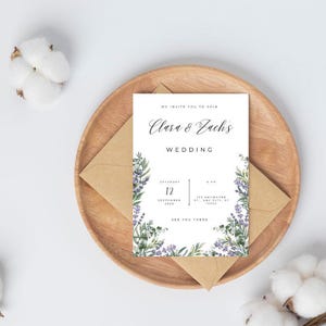 Lavender Floral Wedding Invite