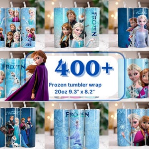 400+ Frozen Tumbler Wrap Bundle, 20oz Skinny Tumbler PNG wrap, Digital Elsa Tumbler designs Template, Princess Girls, Cartoons, Kids tumbler
