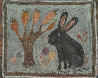 Folk Art Primitive Rug Hooking Pattern-Mr. Blue Eyes