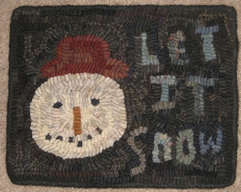 Primitive Rug Hooking Pattern-Let It Snow