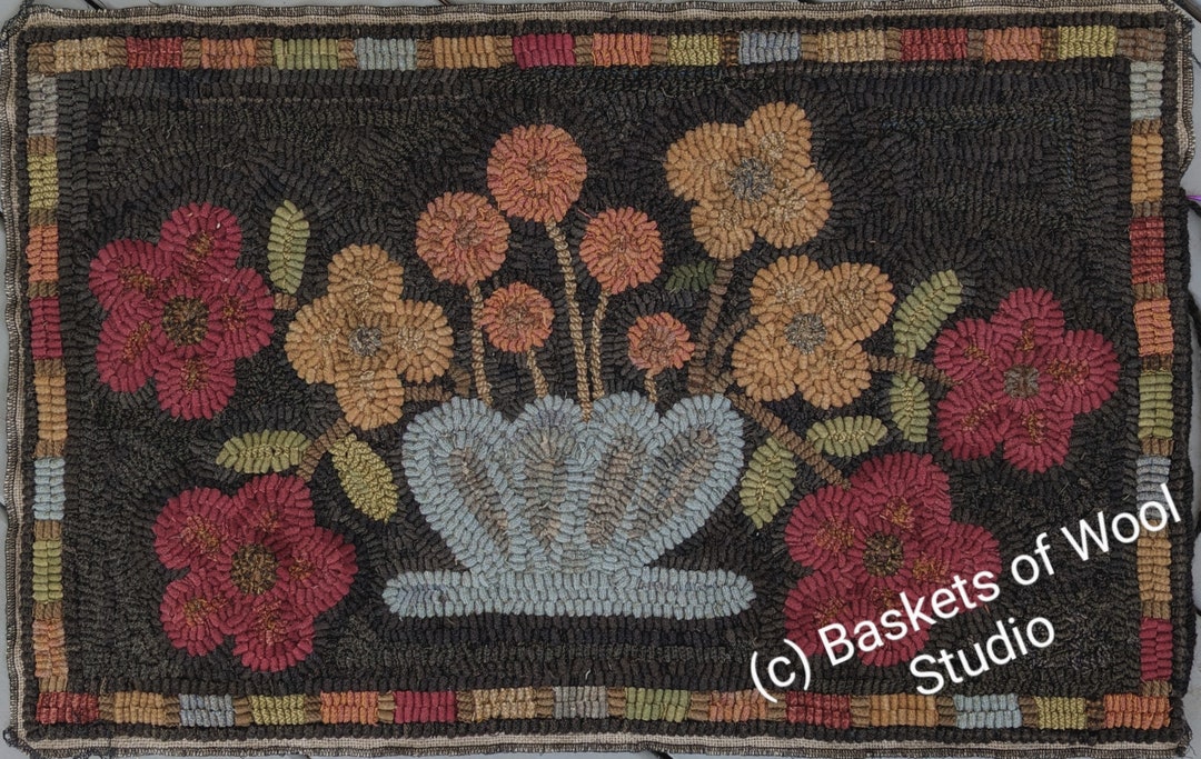 Primitive Rug Hooking Pattern~sunshine Floral - Etsy