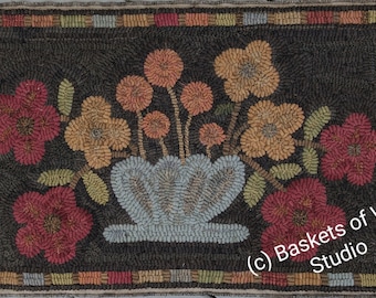 Primitive Rug Hooking Pattern~Sunshine Floral