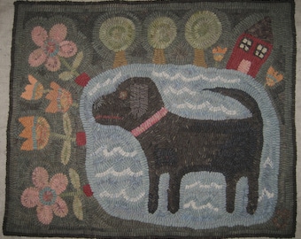 Primitive Rug Hooking Pattern~Water Dog