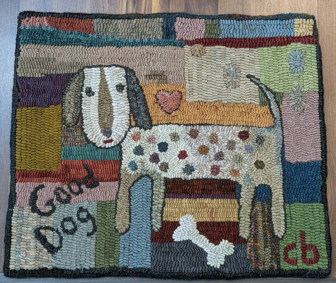 Primitive Rug Hooking Pattern-good Dog - Etsy