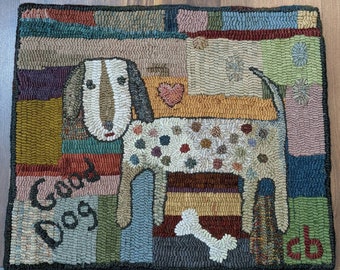 Primitive Rug Hooking Pattern-Good Dog