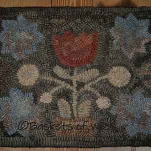 Folk Art Primitive Rug Hooking Pattern-Summer Glory