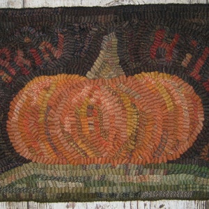 Patrón de enganche de alfombra primitiva-Pumpkin Hill