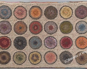 Primitive Rug Hooking Pattern- Many Circles