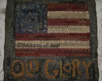 Primitive Folk Art Rug Hooking Pattern~Old Glory