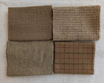 Mill Dyed 100% Wool Bundle- Khaki/Tan-Washed