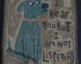 Folk Art Primitive Rug Hooking Pattern-Attitude