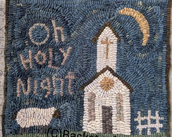 Primitive Folk Art Rug Hooking Pattern~Oh Holy Night