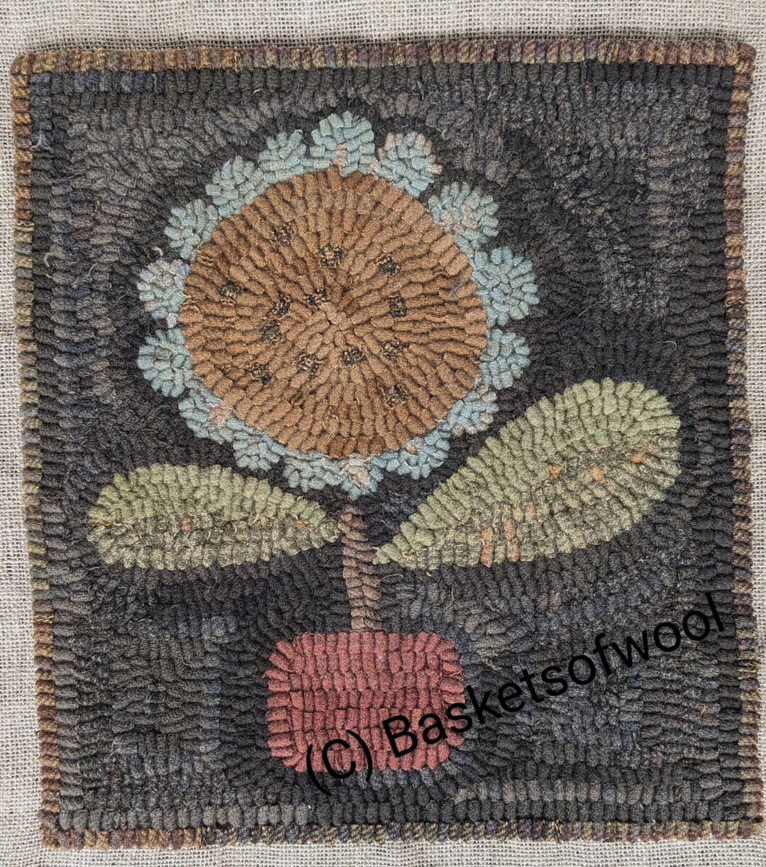 Folk Art Primitive Rug Hooking Pattern-crazy Daisy - Etsy