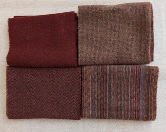 Mill Dyed 100% Wool Bundle- Fall Reds-Washed