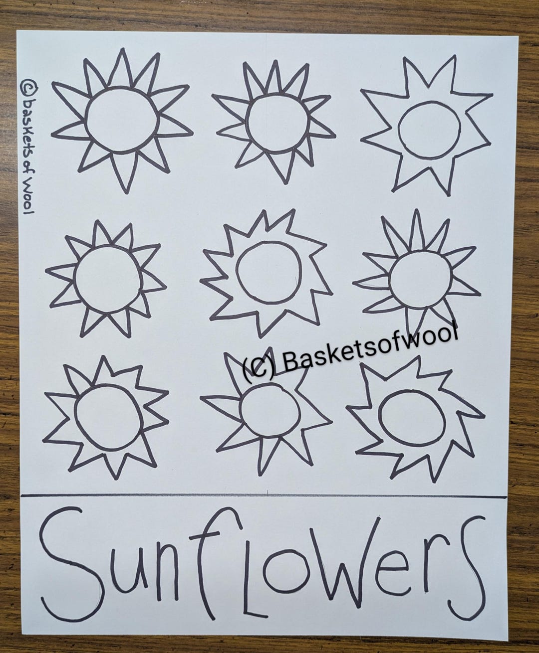 Folk Art Primitive Rug Hooking Pattern - Sunflowers - Etsy