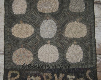 Primitive Folk Art Rug Hooking Pattern~Pumpkins