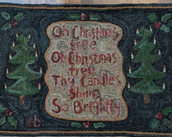 Primitive Rug Hooking Pattern~Oh Christmas Tree