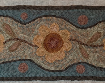 Primitive Rug Hooking Pattern~Flowers in Bloom