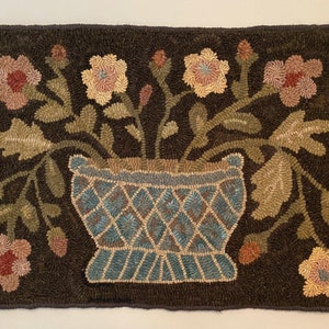 Primitive Rug Hooking Pattern~~grandma's Blue Pot - Etsy