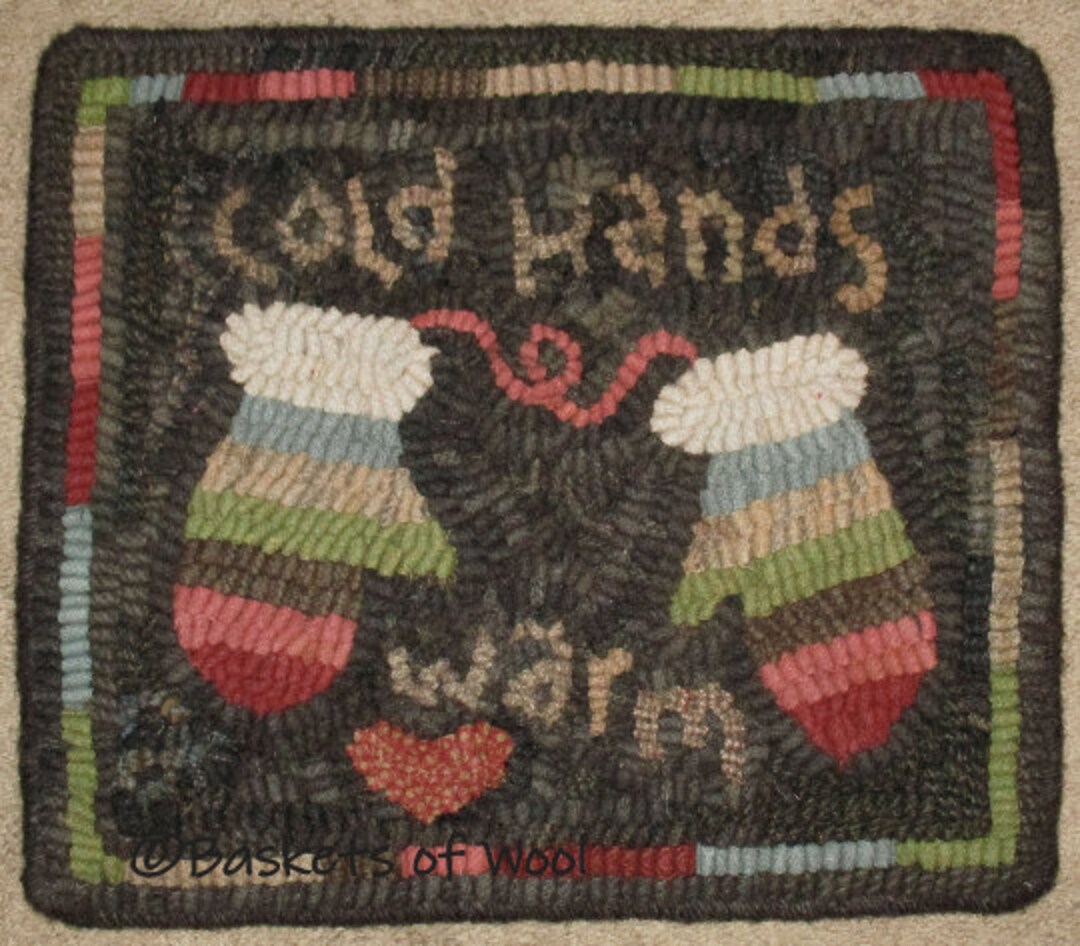 Primitive Folk Art Rug Hooking Pattern~warm Heart - Etsy