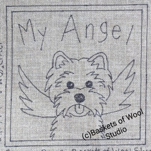 Primitive Rug Hooking Pattern-My Angel~Westie