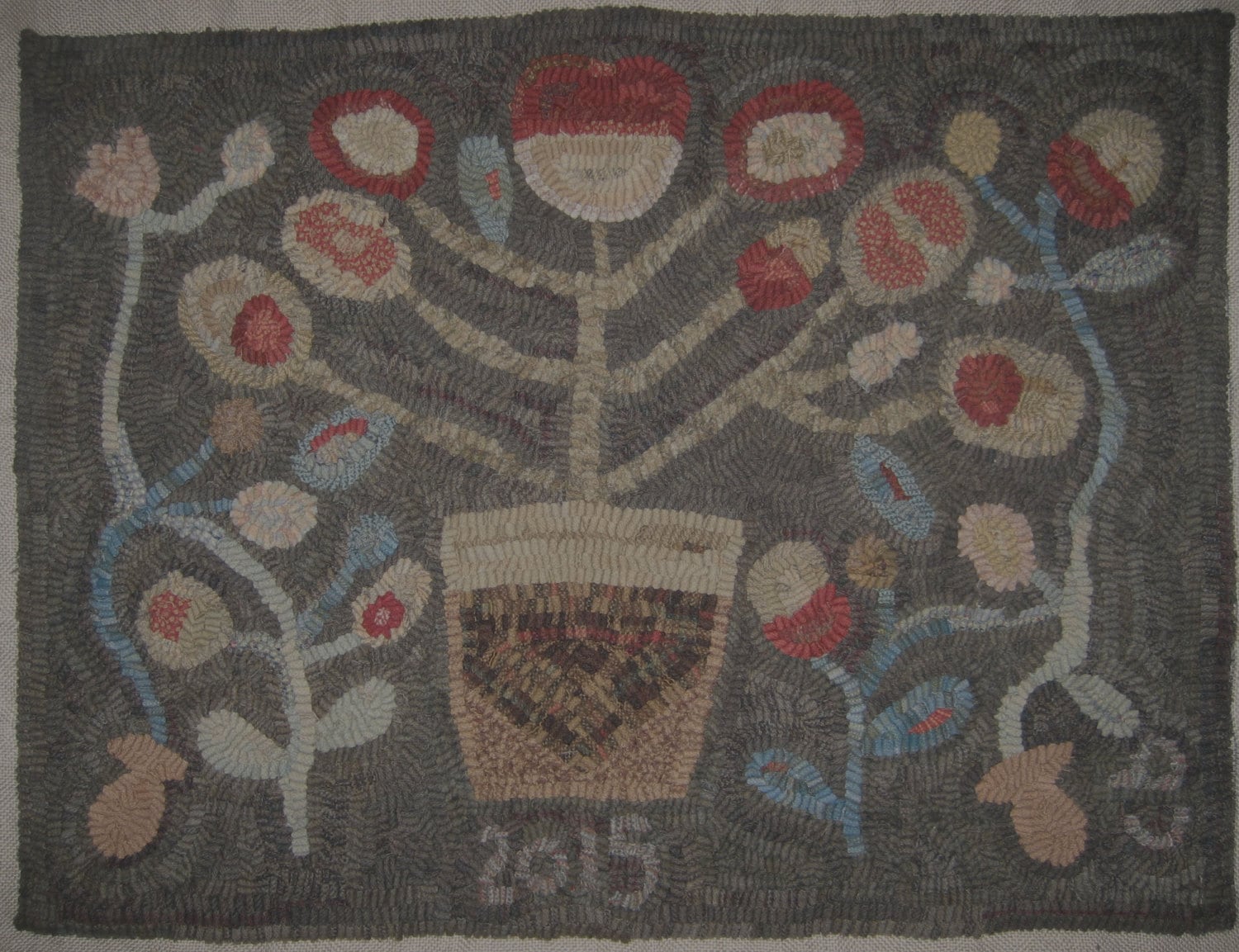 Primitive Rug Hooking Pattern Pot of Flowers - Etsy